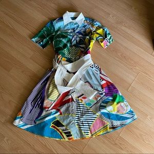 Mary Katrantzou Colorblock Cecilia Pop Art Runway Luxe Dress Size 2 RARE